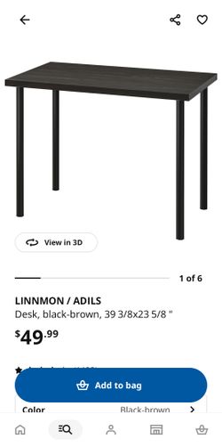 Ikea white and black table, LINNMON/ADILS