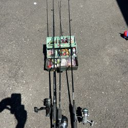 Packed Tackle Box And Rods 