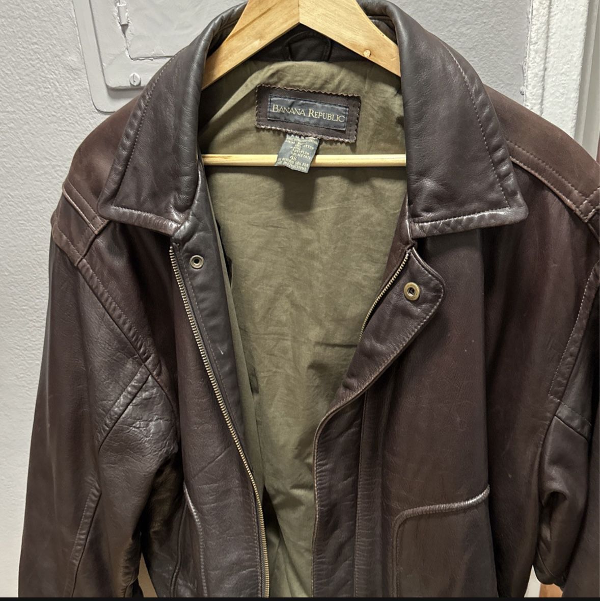 Bomber jacket, heavy leather size 46