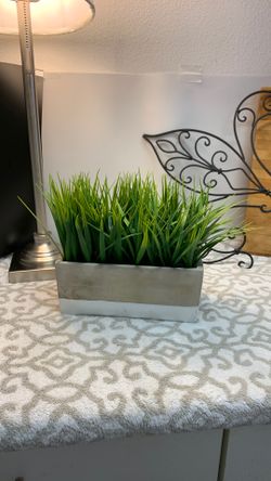 8.5” X 4” My Gift Artificial Plants In A Heavy Ceramic Planter Box