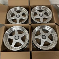 New 18 Inch OZ Futura Style Rims Wheels 18x9.5 +38 (5x114.3)  5x114.3 Fits Most Toyota Scion Lexus Subaru Infiniti Tesla Mustang G35 Q50 Q60 G37 300ZX