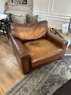 Pottery Barn Leather chair and a half