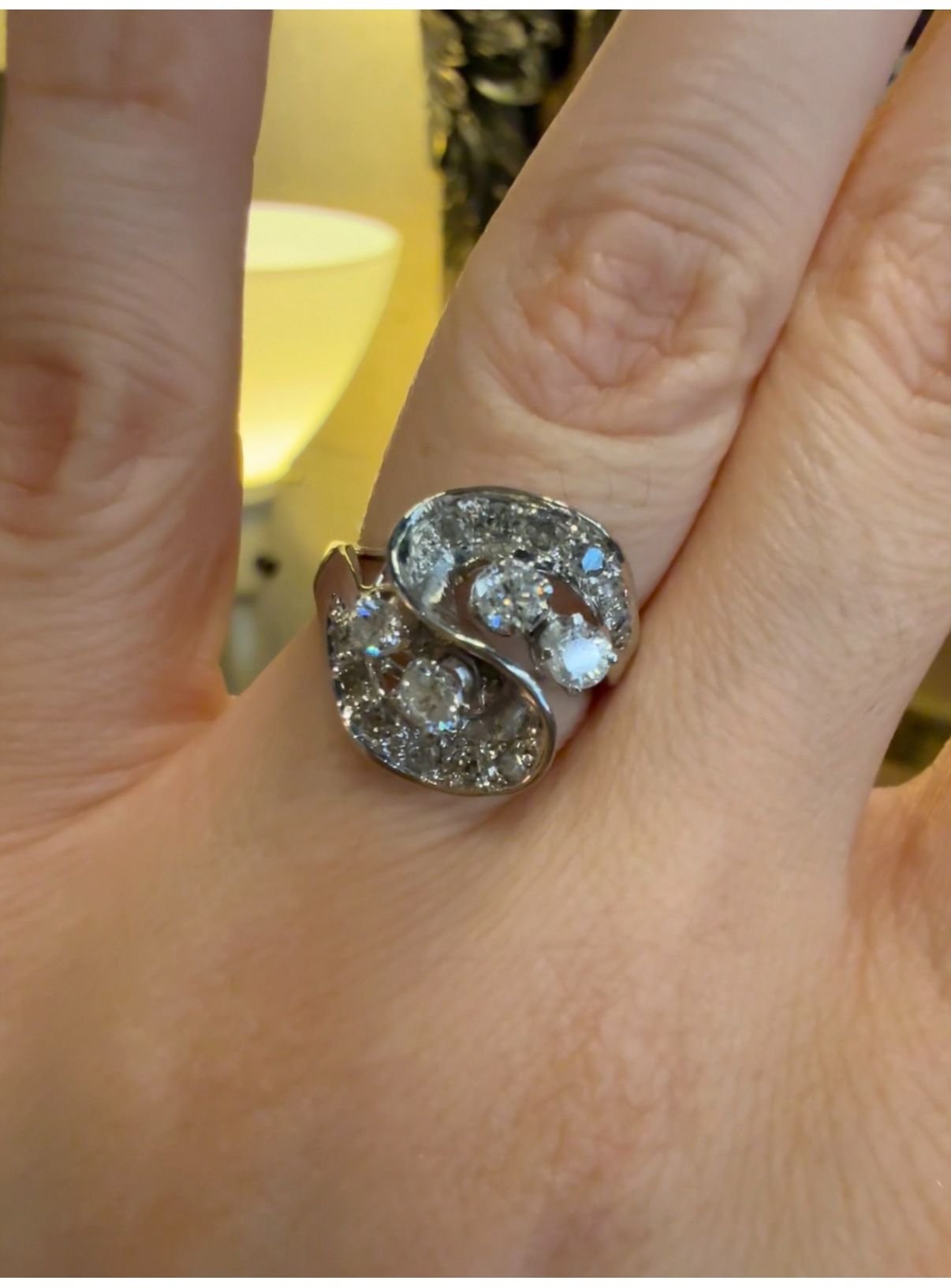 14K Gold Natural Diamonds Estate Ring