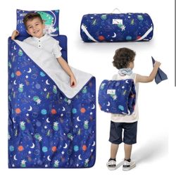 Toddler Nap Mat with Pillow and Blanket, Soft Sleeping Bag. 54×30"