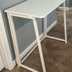 (NEW) 32” Wide White Folding Computer Desk