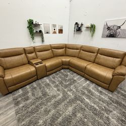 New Leather Sectional Recliner Couch - Free Delivery