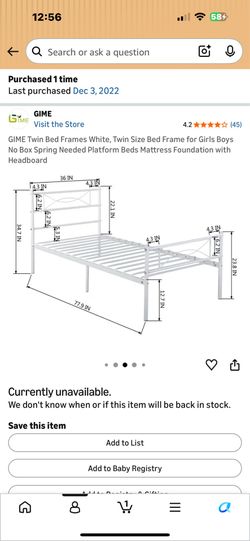 Twin bed frame