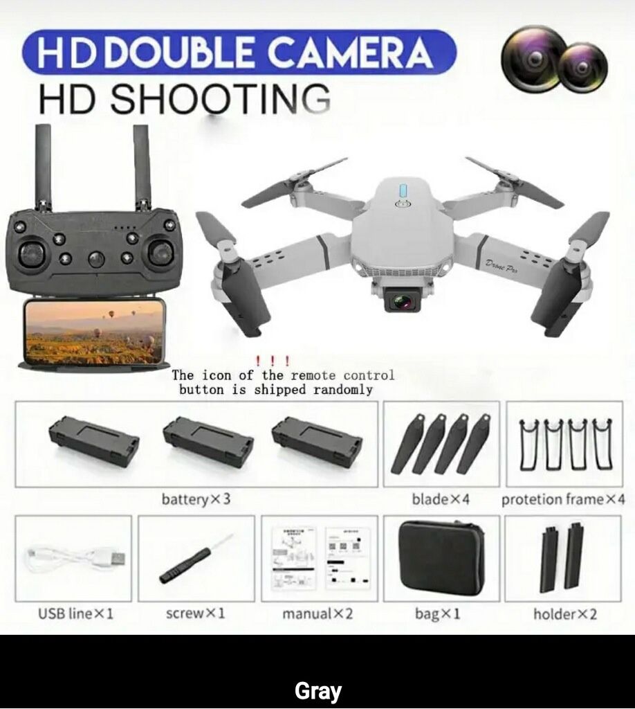E88 Drone 4k Dual HD Camera WiFi FPV Quadcopter