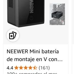 NEEWER Mini V-Mount Battery with D-Type/USB C/USB A/BP/DC Ports/OLED Display, 3450mAh 50Wh 14.54V V Lock Battery Supports 45W PD Fast Charging for Cam