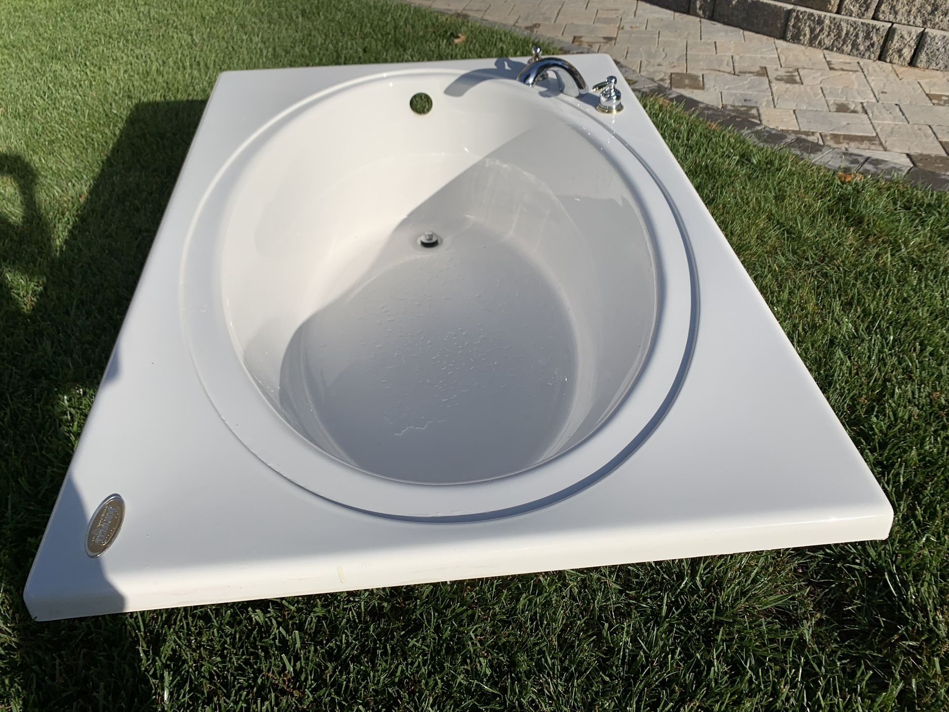 Cast Iron Drop In / Undermount Jacuzzi Soaking Tub with Chrome Fixtures