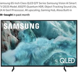 Samsung 65-Inch QLED Q7F Series TV with built in mount TV stand