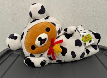 NWT Rilakkuma Laydown Cow Plush 18" San-X