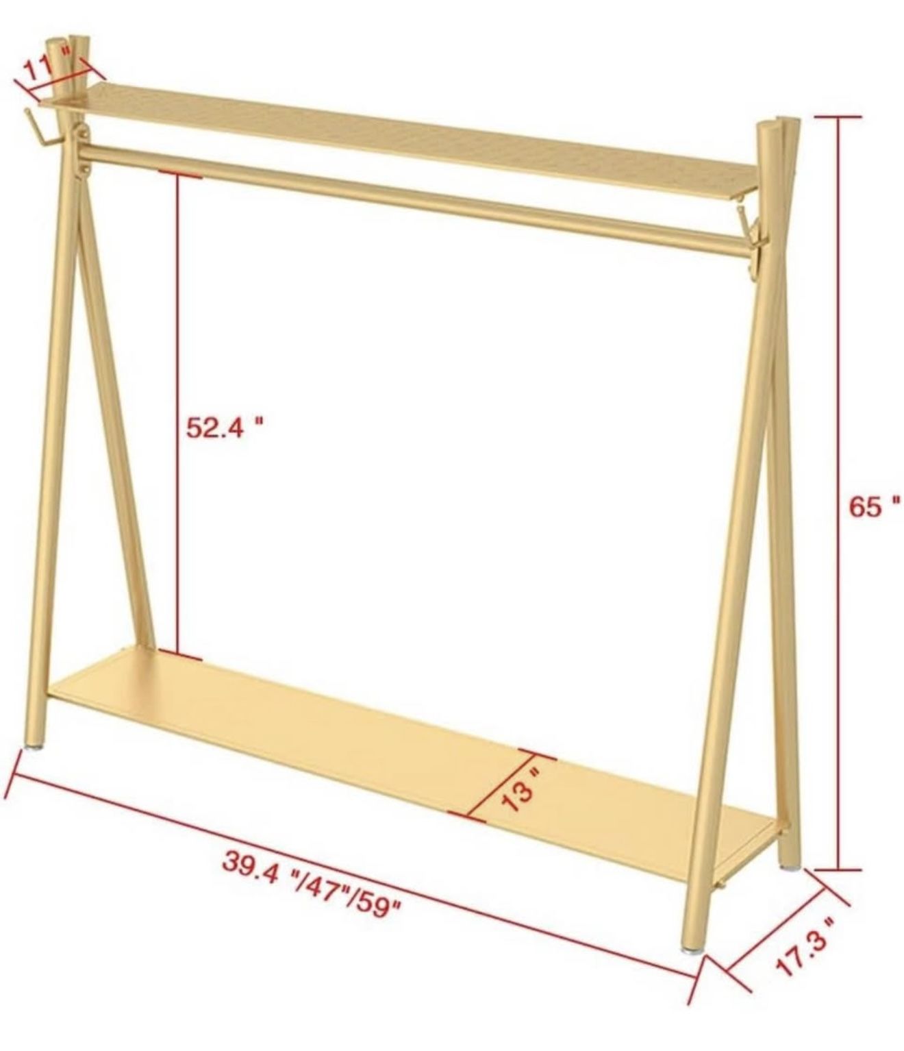 Gold Industrial Clothes Rack