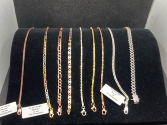 Bracelets 18k vermeil over .925 silver 5”-8”