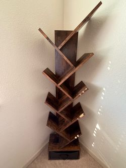 Tree Bookshelf with Bottom Drawer