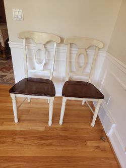 2 Nappoleon Styled Dining Chairs Wide Seating s