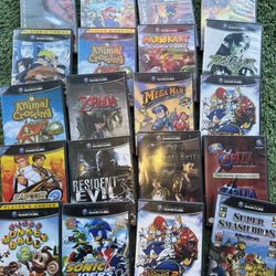 Nintendo GameCube, Super Smash Bros, Mario Kart, Resident Evil, Legend Of Zelda, Sonic Adventure 2 Battle, Animal Crossing, Mega Man, Video Games