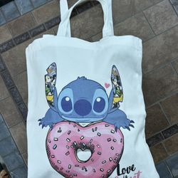 Stitch Heart Shape Donut Tote Bag 
