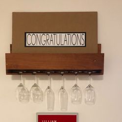 Crate & Barrel Wooden Wine Stem Rack