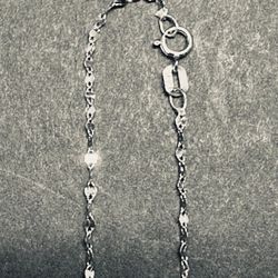 10k White Gold Mirror Bracelet 7” Inches
