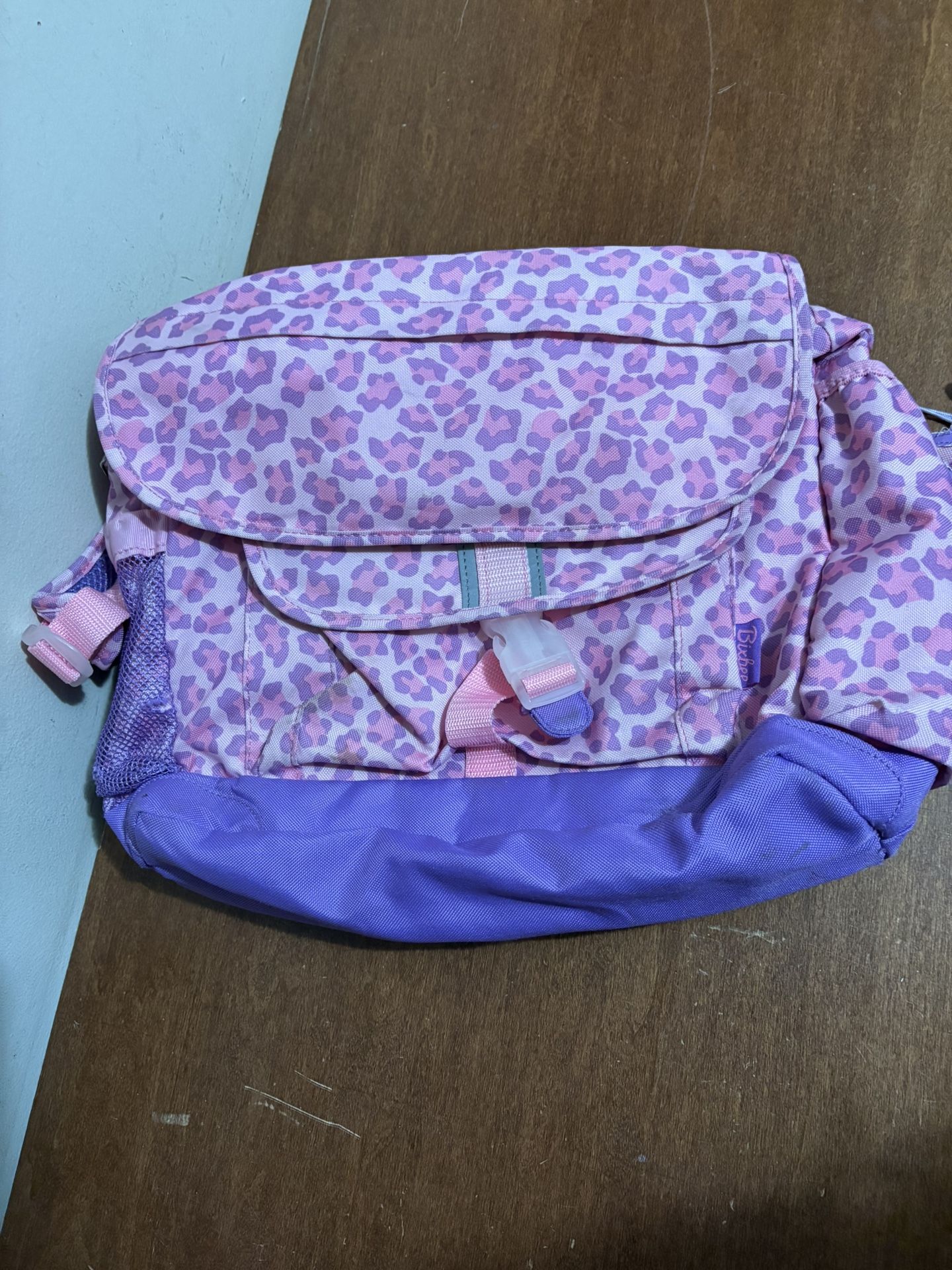 Pink and Purple Leopard Print Backpack by Bixbee