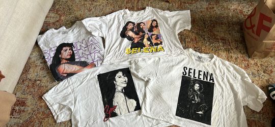 Selena T-Shirts Bundle 4 White Graphic Tees