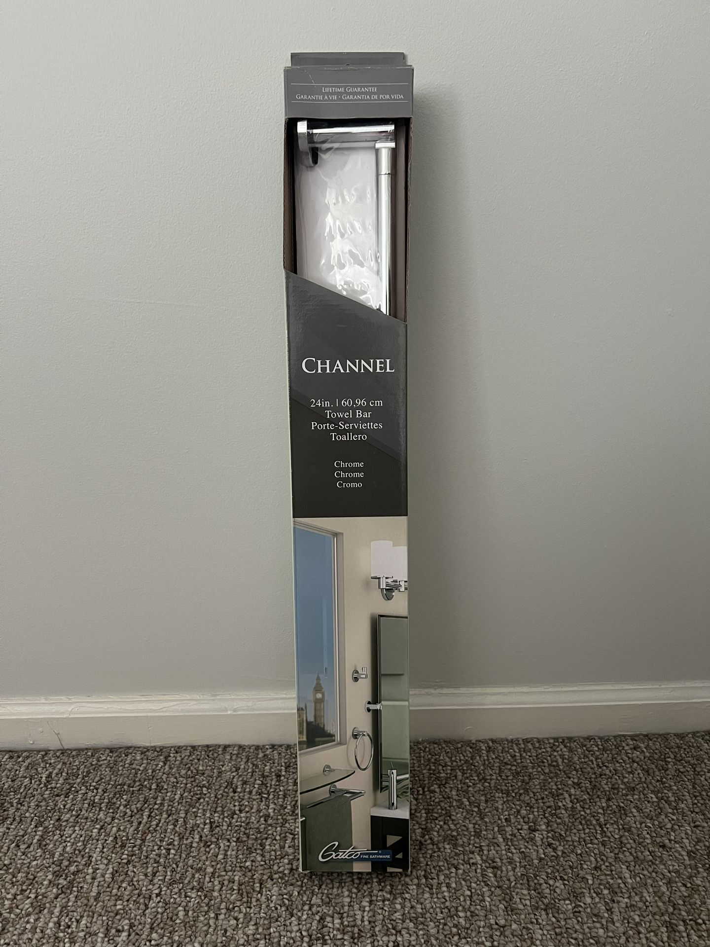 Gatco 24” Bathroom Towel Bar (Chrome) - NEW in box