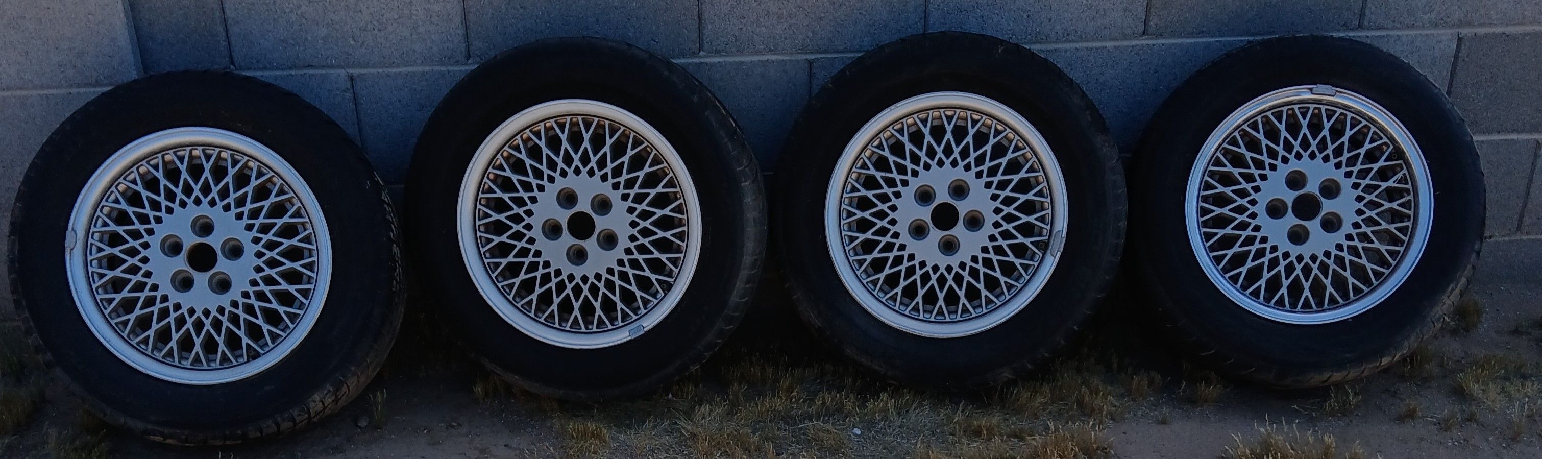 ALL 4 15×7 5x100 USED ALUMINUM WHEELS OFF 1992 CHEVROLET BERETTA GT