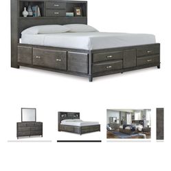 Cal king bed frame with storage