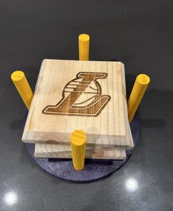 Lakers Coasters Bottle Openers With Holder