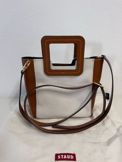 STAUD Mini Shirley Bag Canvas and Leather