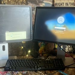 Preowned Dell everything! 2 /20” working dell monitors, 1 Kensington mouse, 1 dell keyboard and one dell optiplex tower . Everything in good working c