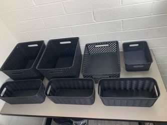 7 Random Plastic Storage Bins