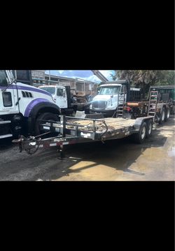 60802A3 TRAILER FLAT 8'X16' 2 AXELS GVWR 14K LBS FOR MINI EXCAVATOR/SKID STEER.