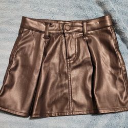 Black Leather Skirt 3-4t