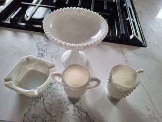 Vintage collectible milk glass