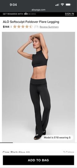 Black ALO foldover flare leggings