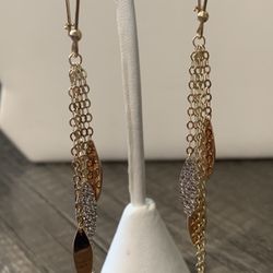 Aretes Largos En Oro 14k
