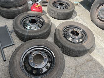 Ford transit AWD Rim and Tire set  235/65 R16 with 6 lug nuts selling for $350 2 tires are good