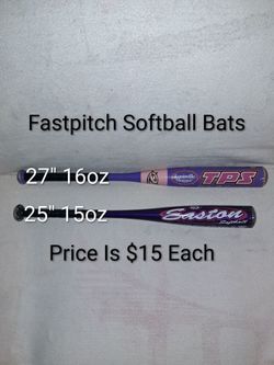 2 Fastpitch Softball Bats (Price Is $15 Each)