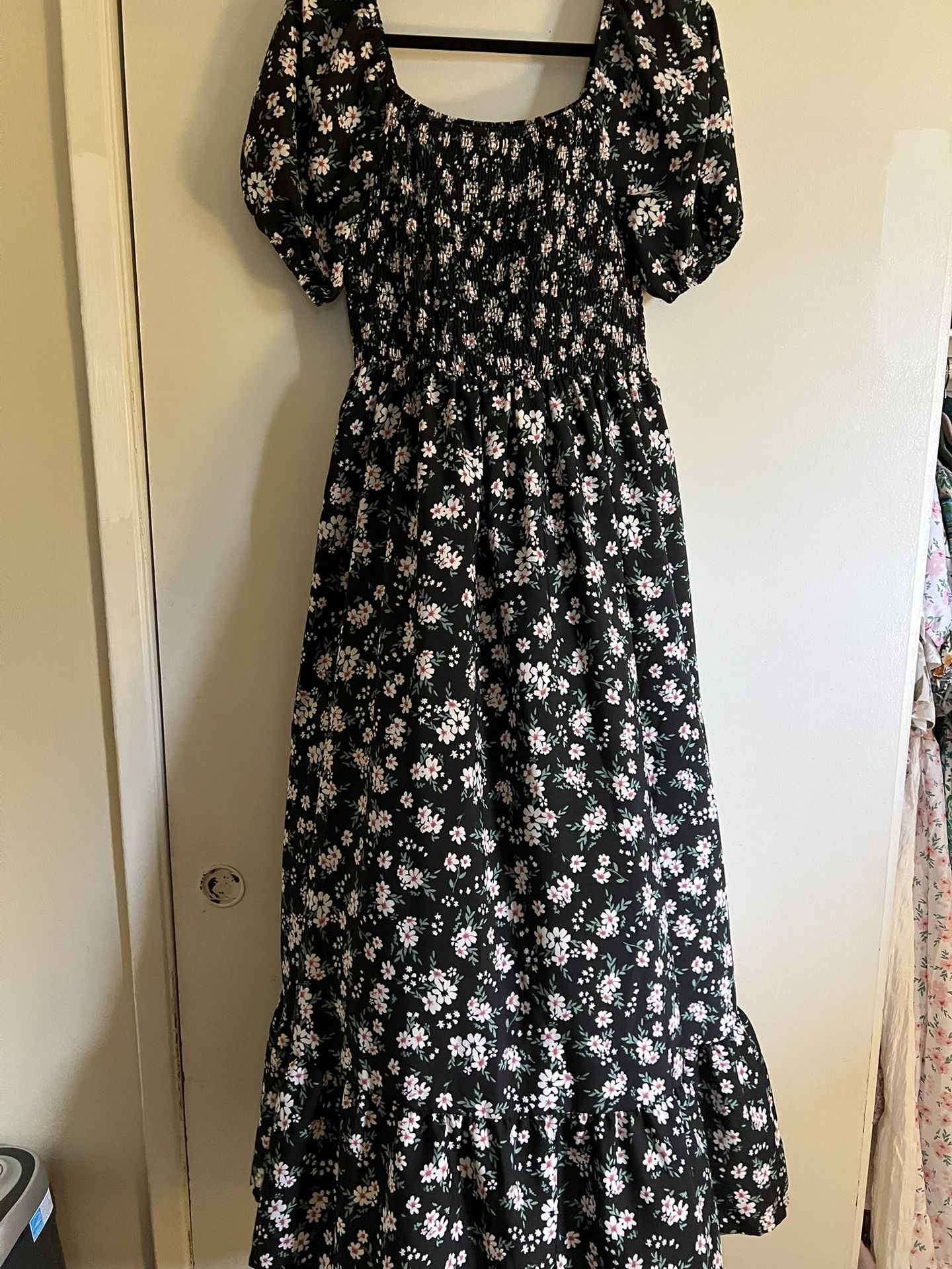 Black Floral Maxi Dress 