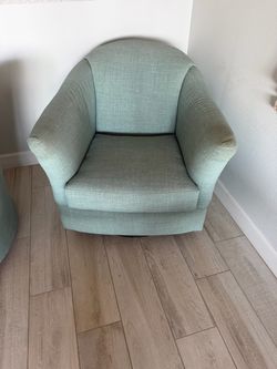 Teal Upholstered Swivel Accent Chair