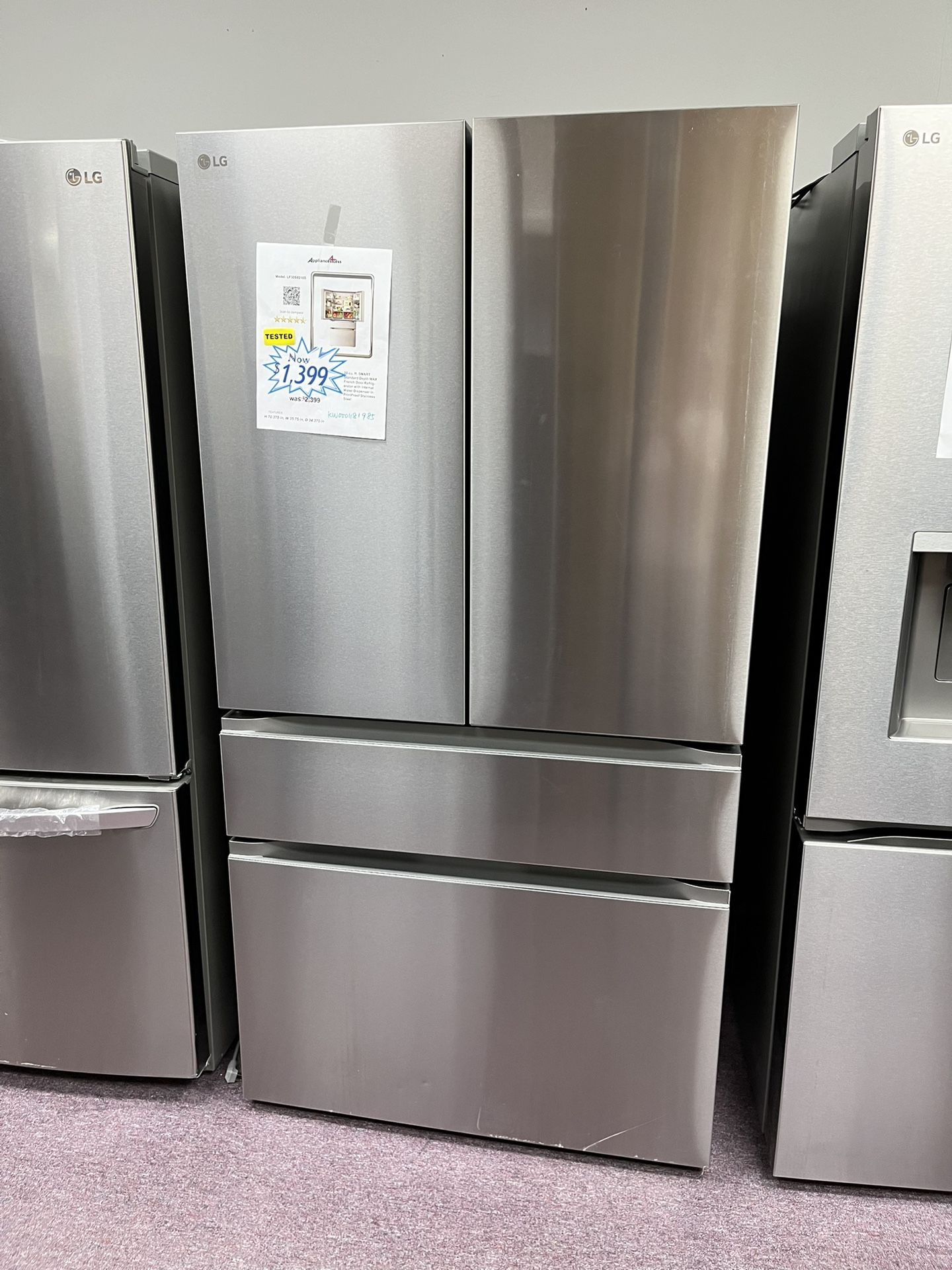Refrigerator, LG 4 Door French Door Free Delivery With Warranty