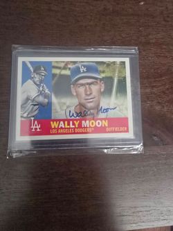 Wally Moon Signed Los Angeles Dodgers Baseball Card