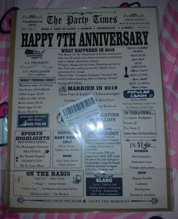 Jumbo 7th Anniversary Card