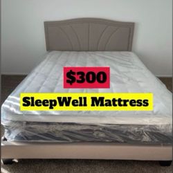 Queen Size Bed Frame With Pillow Top Mattress With Box Spring Included 