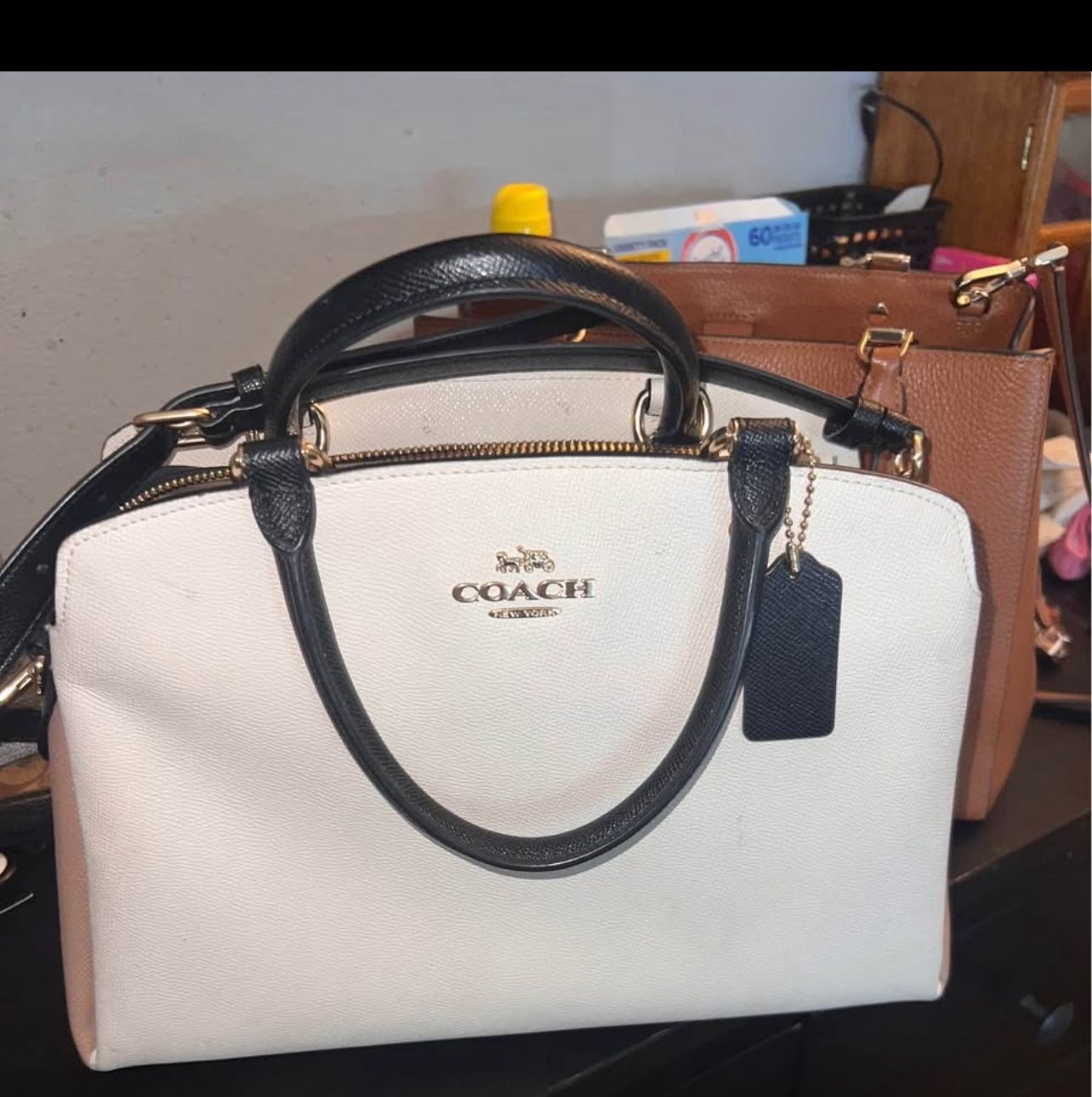 Coach Black And White Purse