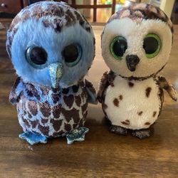 2 Beanie Boos Owls.   2/$5