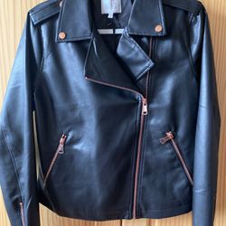 Jaclyn Smith Faux Leather Moto Jacket