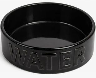 8.5” Ceramic Dog  Water Bowl for Large Dogs. Black